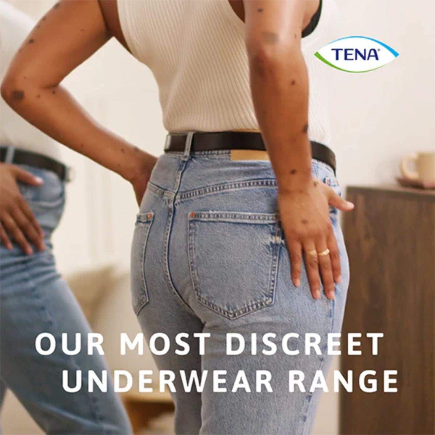 PANTS TENA DISCREET NOIR LOW WAIST MED BLK