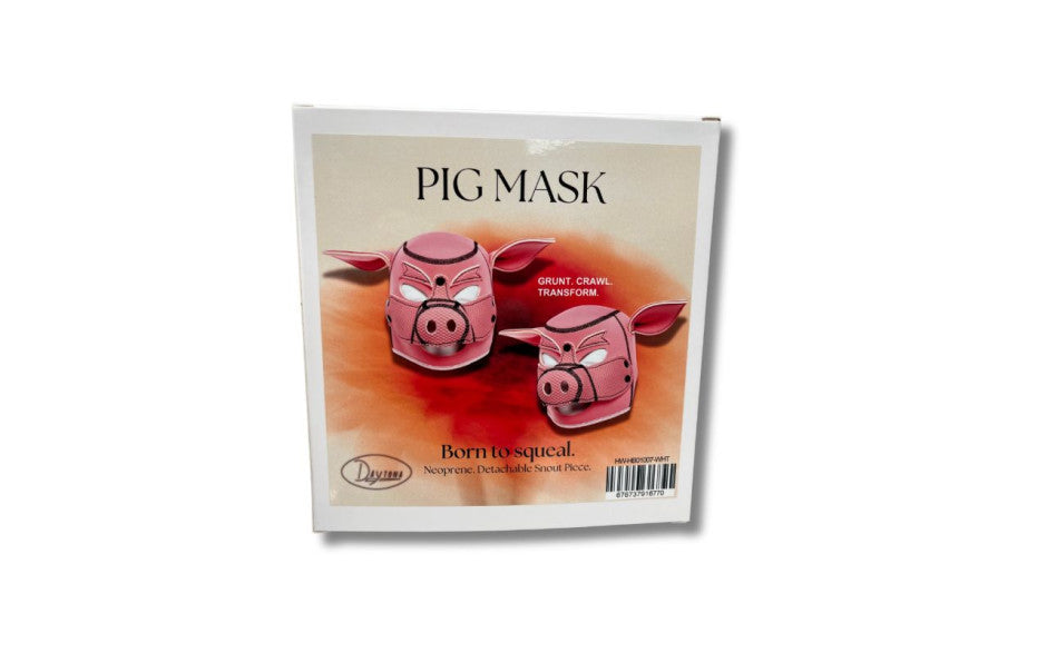 Full Neoprene Pig Play Head Mask with Detachable Muzzle Pink