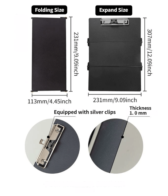 Pink Waterproof Aluminum Tri-Fold Nursing Clipboard with Pen Slot - Lightweight Pocket-Sized A4 Document Holder & 180° Flat Writing Pad