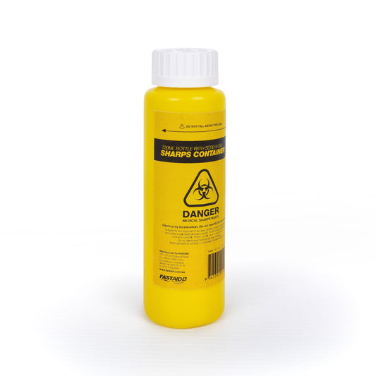 FastAid First Aid Equipment Plastic Sharps Container, 150ml
