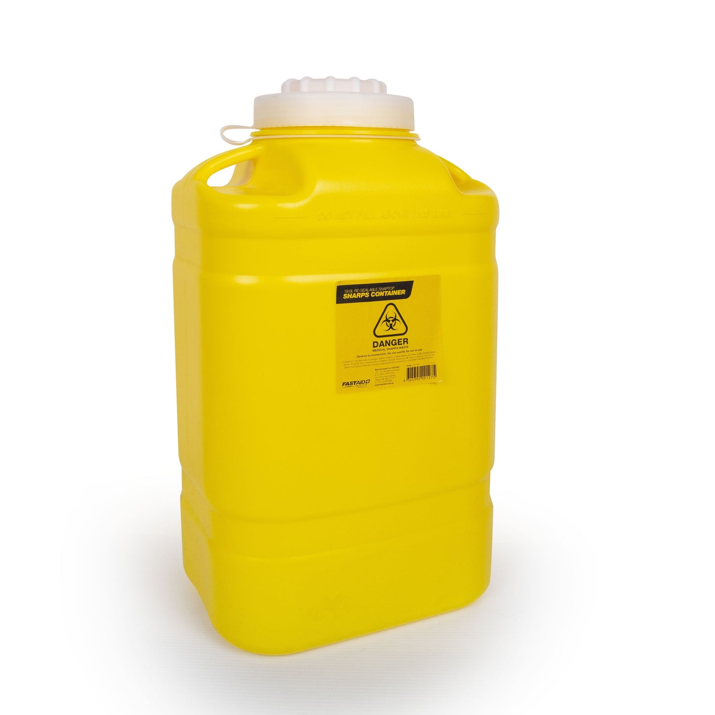 FastAid First Aid Equipment Plastic Sharps Container, 19L