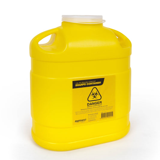 FastAid First Aid Equipment Plastic Sharps Container, 5L