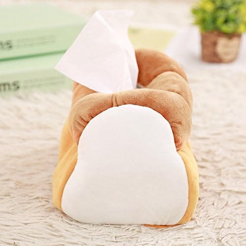 Plush Soft Tissue Case Box Holder - Funny Cute Tissue Box Holder Yellow Simulation Toast Bread Plush Tissue Box for Car,Home,Office