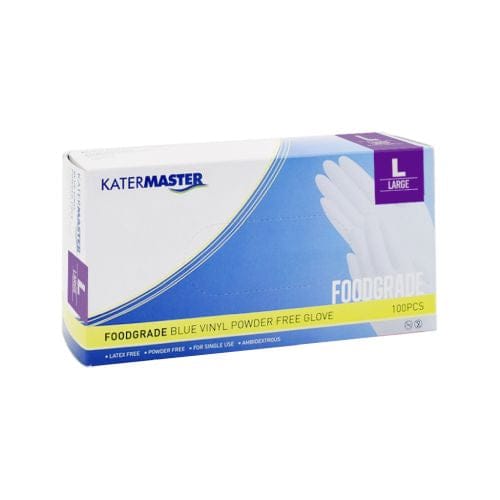 Premier GLOVE VINYL LARGE PF BLUE FOOD SAFE