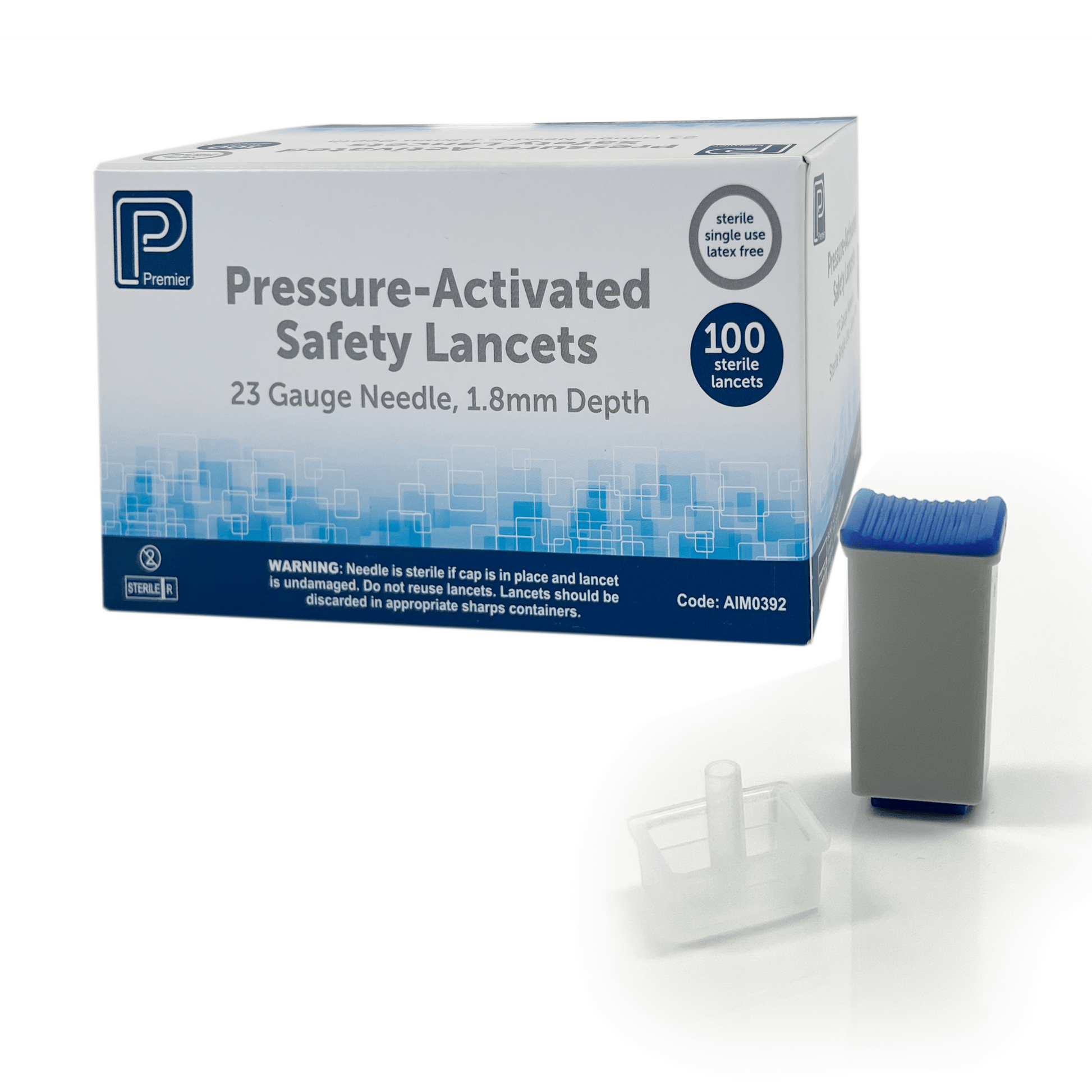 Premier 21g x 1.8mm Premier Pressure Activated Lancet
