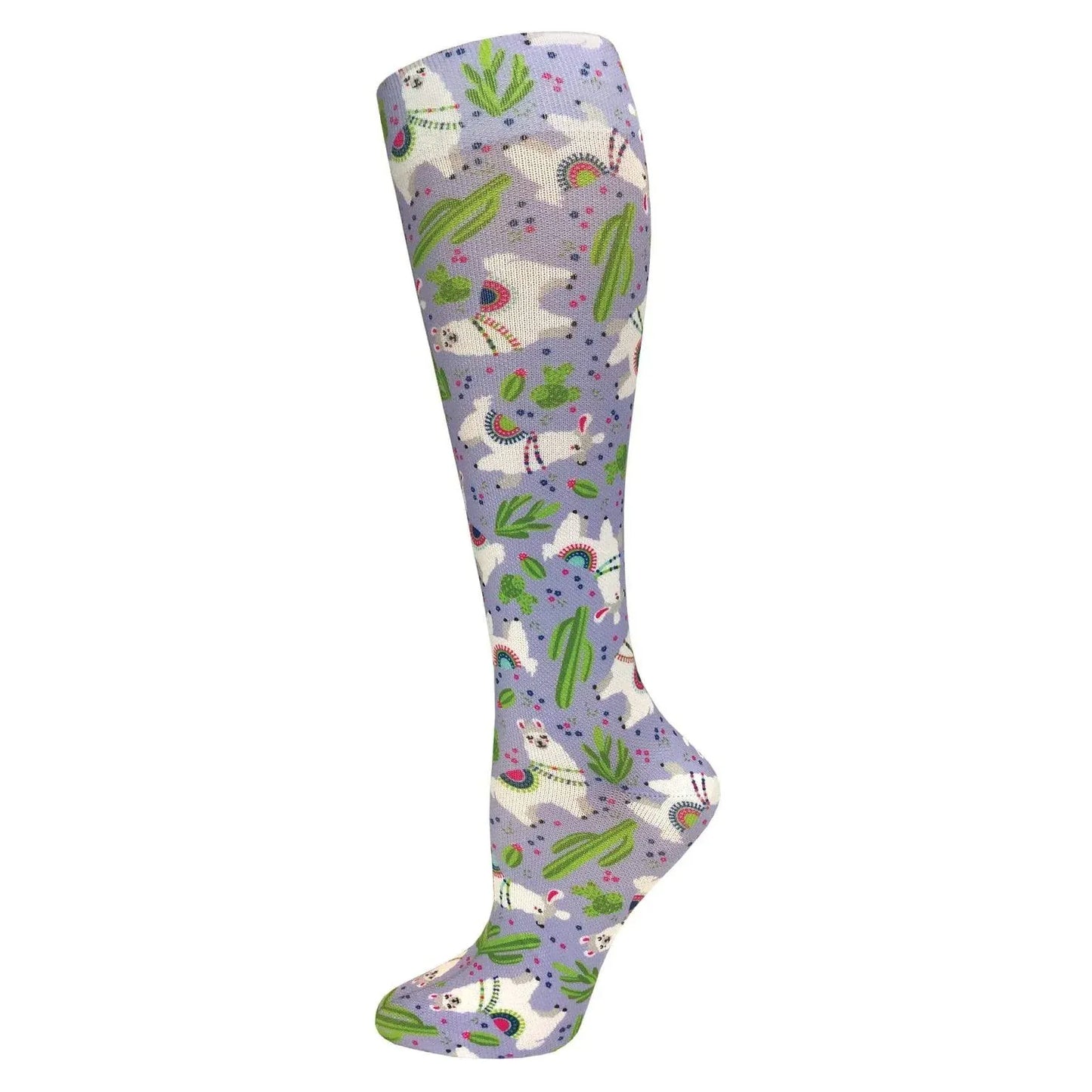 Prestige Medical Socks Llamas Periwinkle Prestige 30cm Soft Comfort Compression Socks