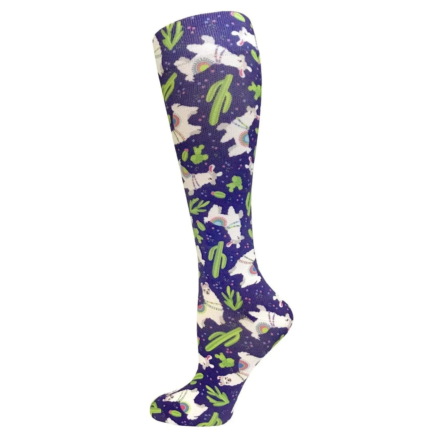 Prestige Medical Socks Llamas Purple Prestige 30cm Soft Comfort Compression Socks