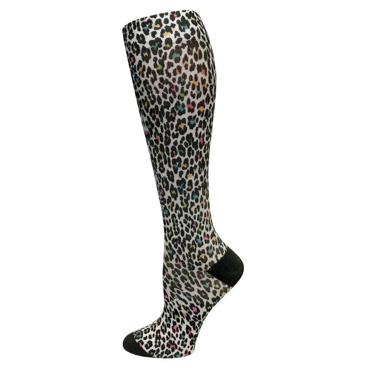 Prestige Medical Socks Leopard Print Cream Prestige 30cm Soft Comfort Compression Socks