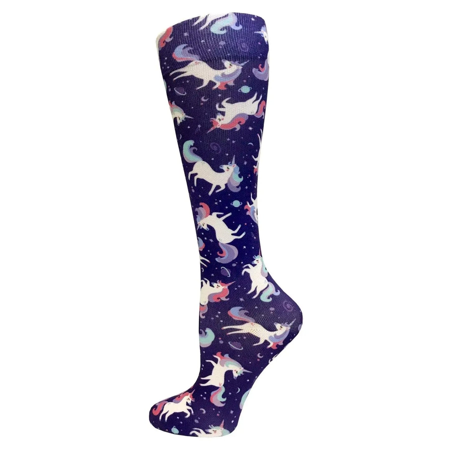 Prestige Medical Socks Unicorns Violet Prestige 30cm Soft Comfort Compression Socks