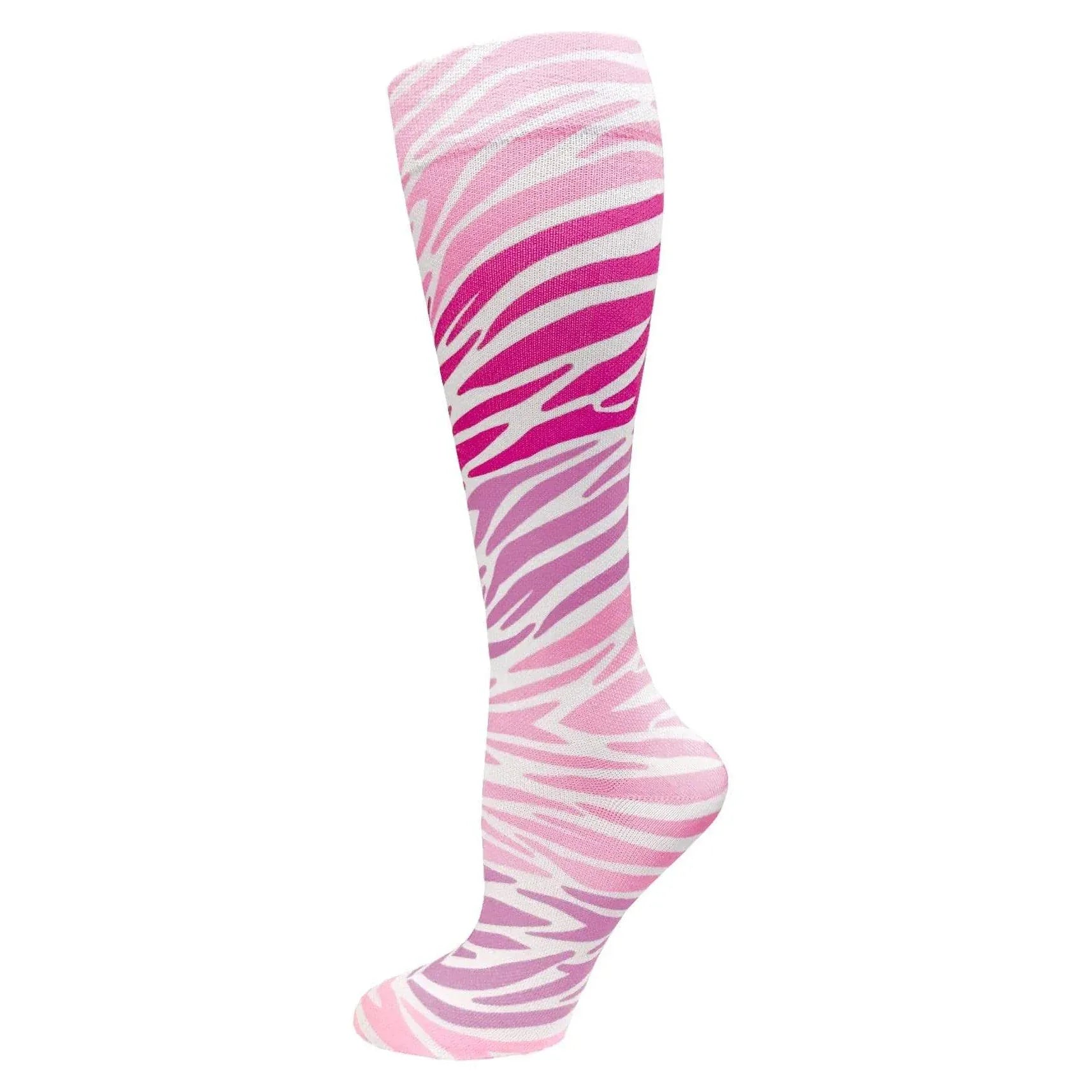 Prestige Medical Socks Zebra Pink Prestige 30cm Soft Comfort Compression Socks