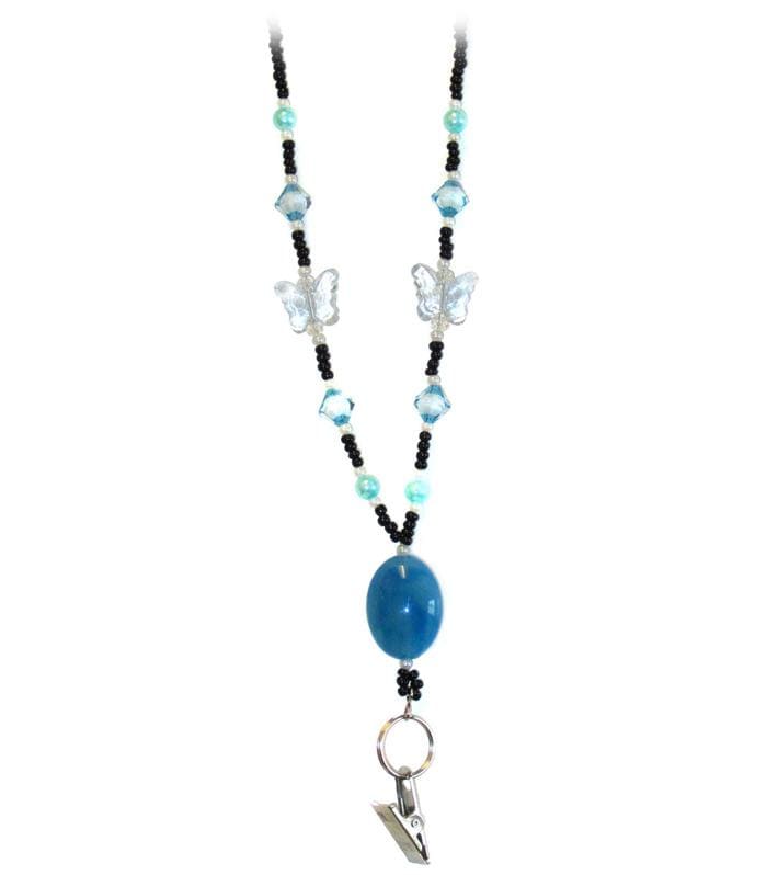 Prestige Medical Lanyards Blue Butterfly Prestige Deluxe Lanyard