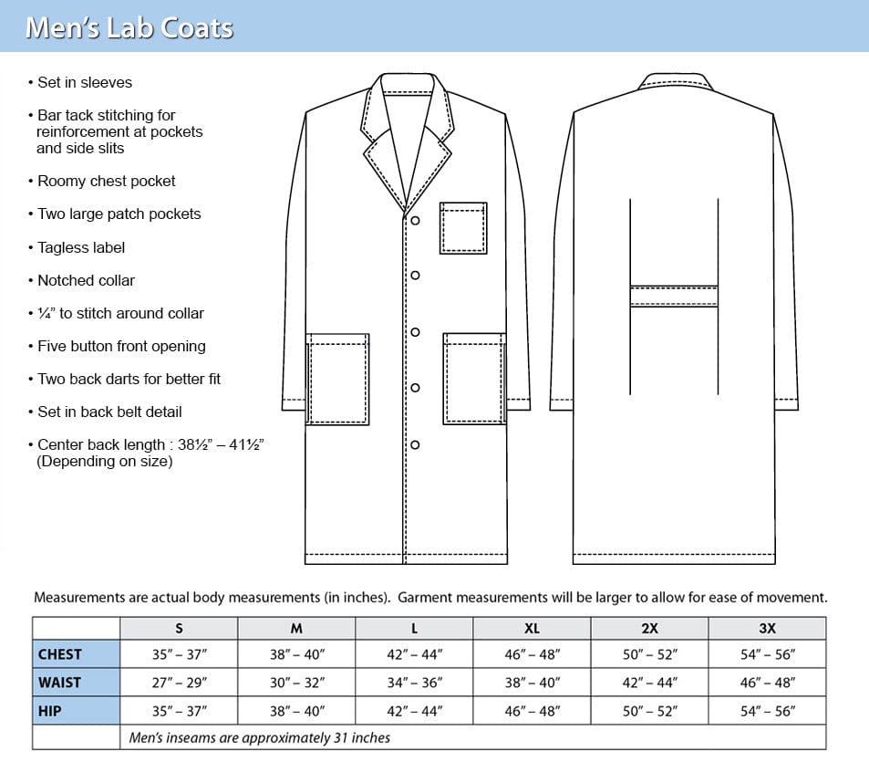 Prestige Medical Lab Coats Prestige Men's Lab Coat - Large