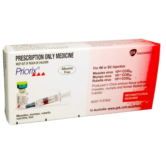 GSK Vaccines Priorix MMR Measles, Mumps, Rubella Vaccine, 0.5 mL Vial