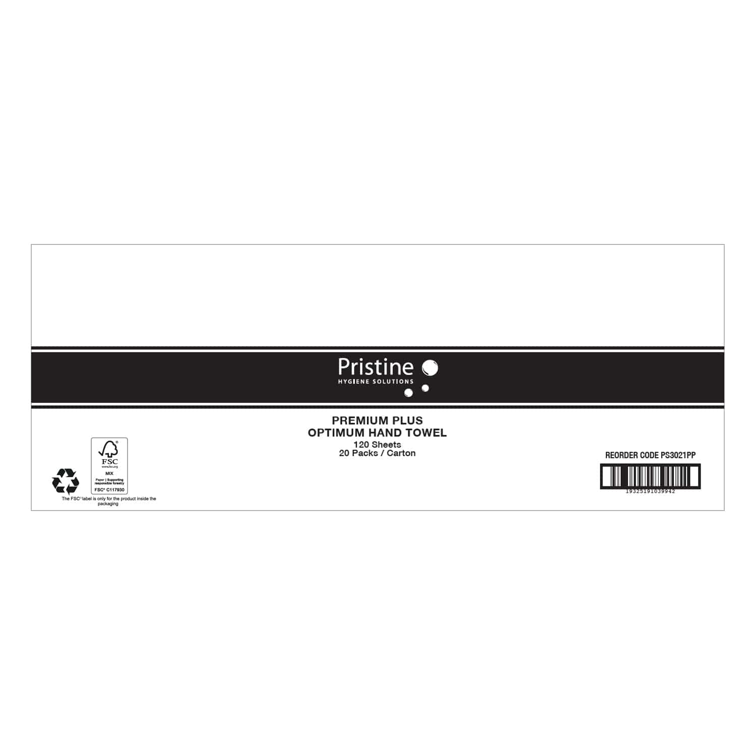 Pristine Cleaning & Washroom Supplies Carton of 20 Pristine Premium Plus Optimum Hand Towel