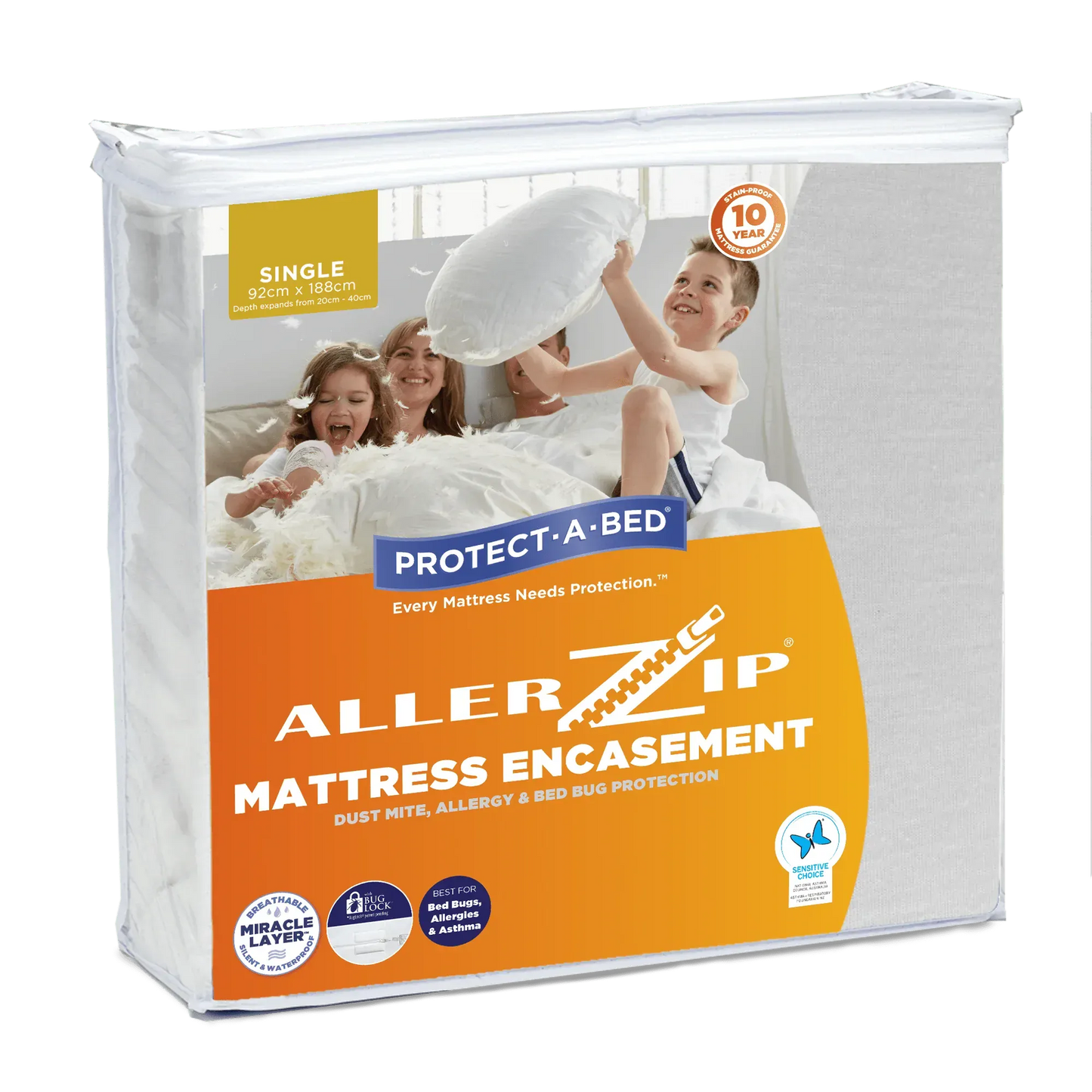 Protect A Bed Allerzip Smooth Fully Encased Mattress Protector