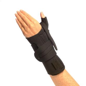 thumb restriction splint with extended wrist support