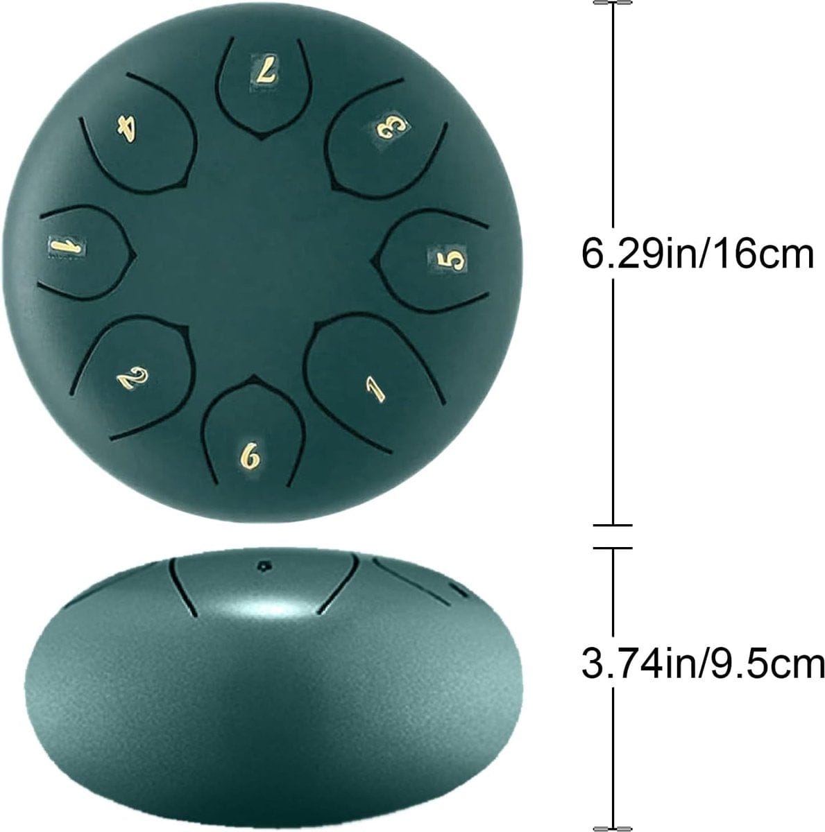 Rain drum - outdoor rain drum - rain drum for the garden - rain drum for outside in the garden - chakra drum for outdoor rain - drum - musical instruments - 6 inch rain drum - with 8 tones - green - 16*9 cm
