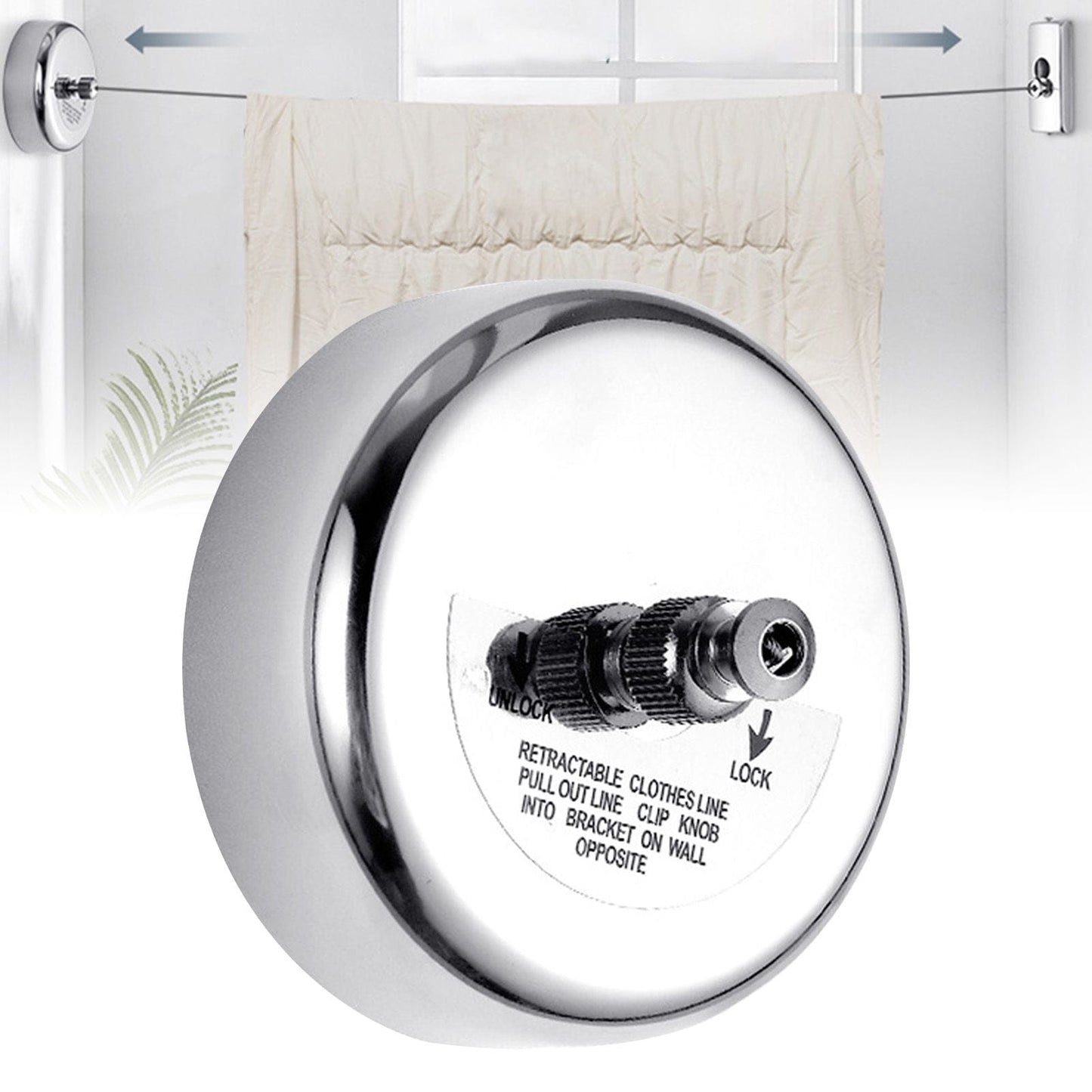 Retractable Clothesline 2.8m Stainless Steel Strong Bearing Rust Corrosion Resistant Telescopic Clothes Drying Line