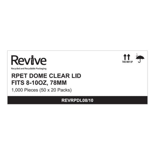 Revive Dome Lid  rPET Clear Round Hole 8/10oz