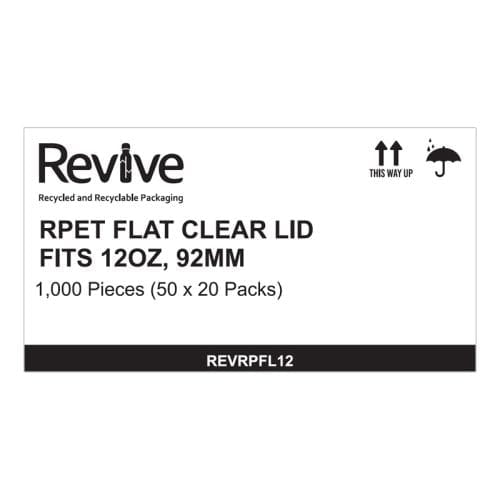 Revive Flat Lid RPET Clear Straw Slot 12oz