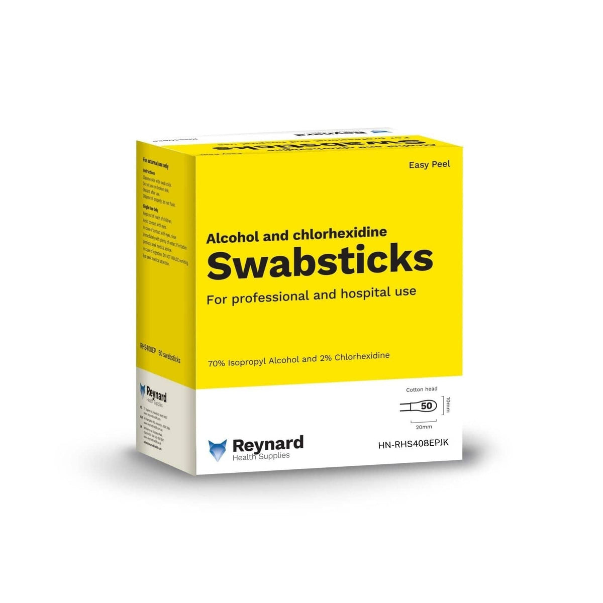 Reynard™ 2% Chlorhexidine & Alcohol Cotton Swabsticks