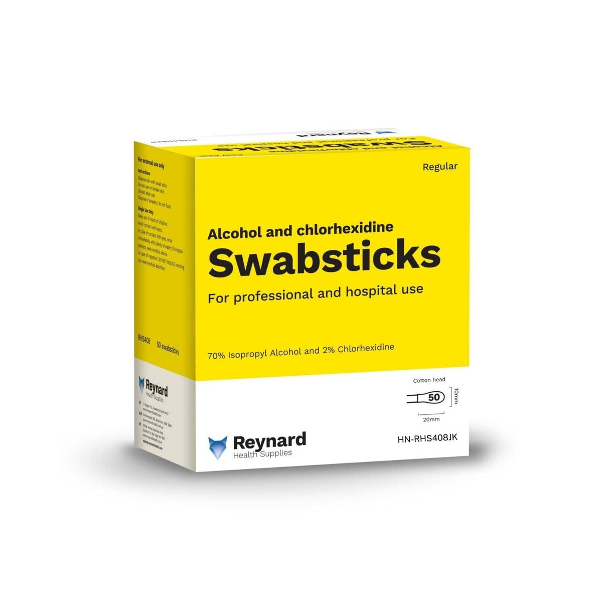 Reynard™ 2% Chlorhexidine & Alcohol Cotton Swabsticks