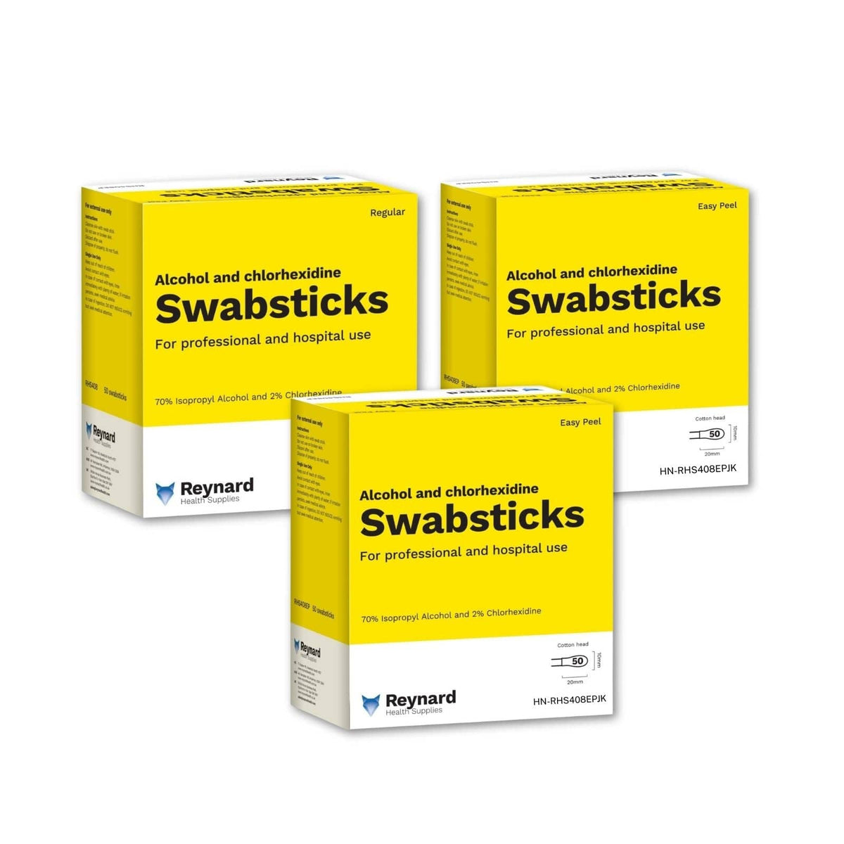 Reynard™ 2% Chlorhexidine & Alcohol Cotton Swabsticks