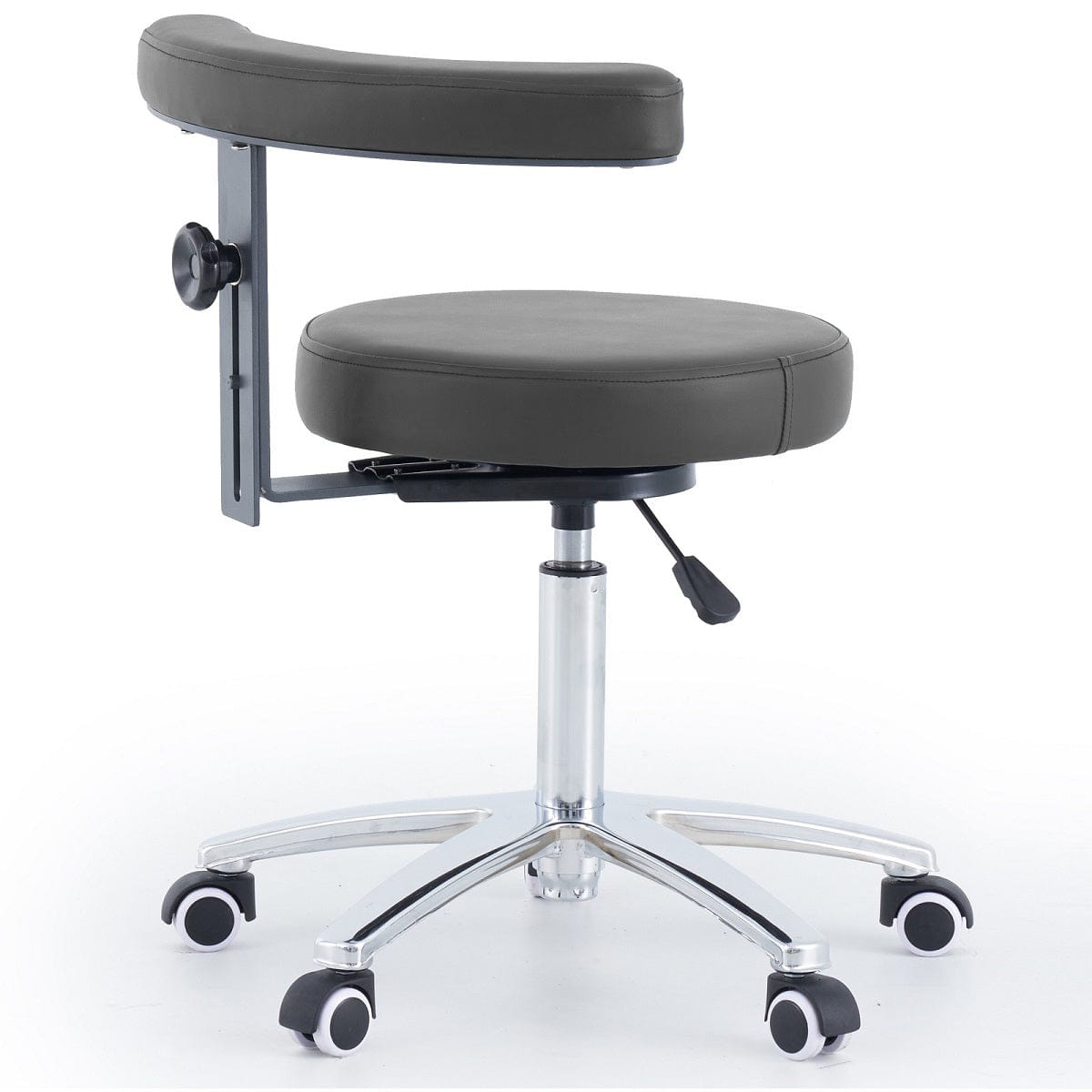 Round Stool With Armrest - Black