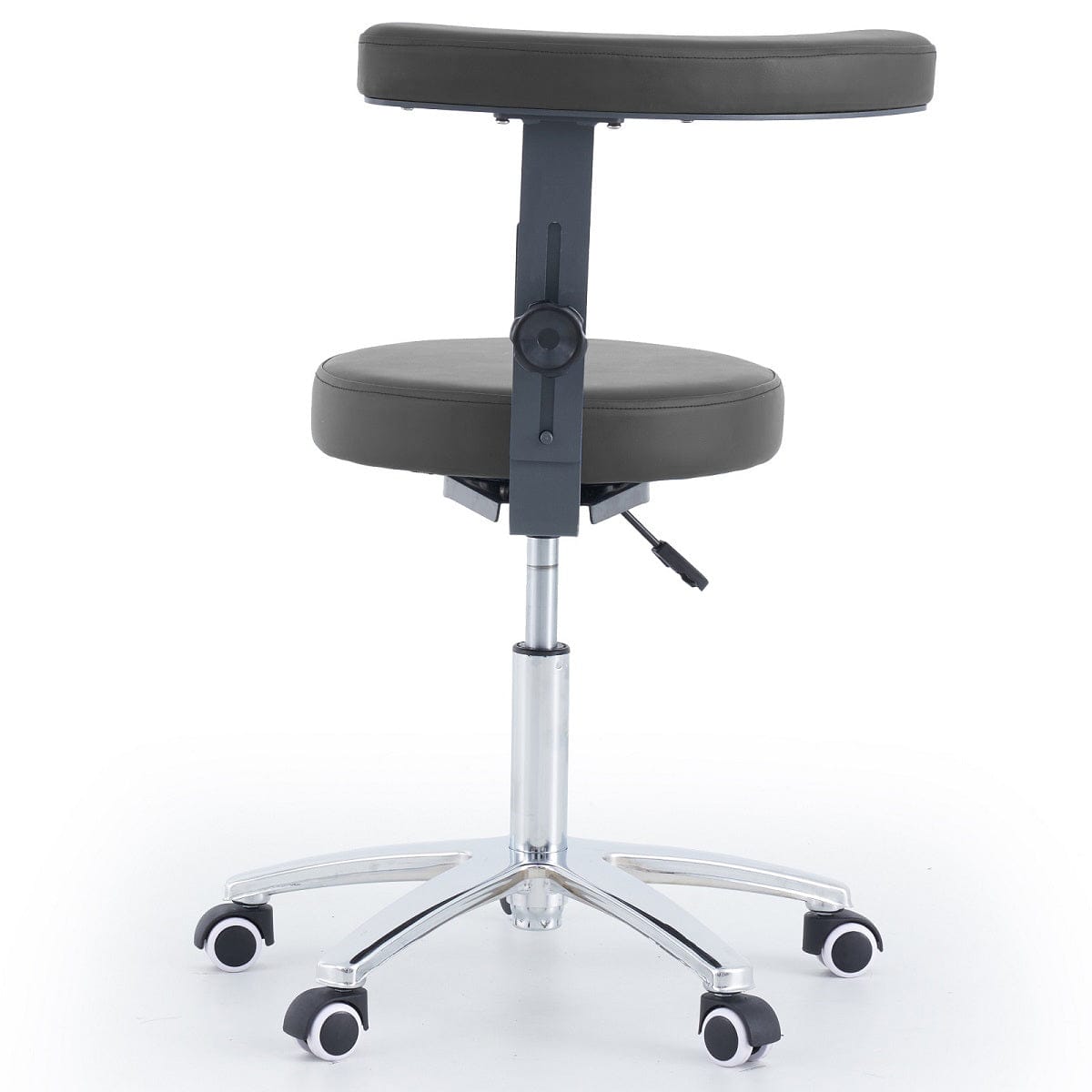 Round Stool With Armrest - Black
