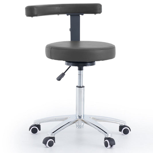 Round Stool With Armrest - Black