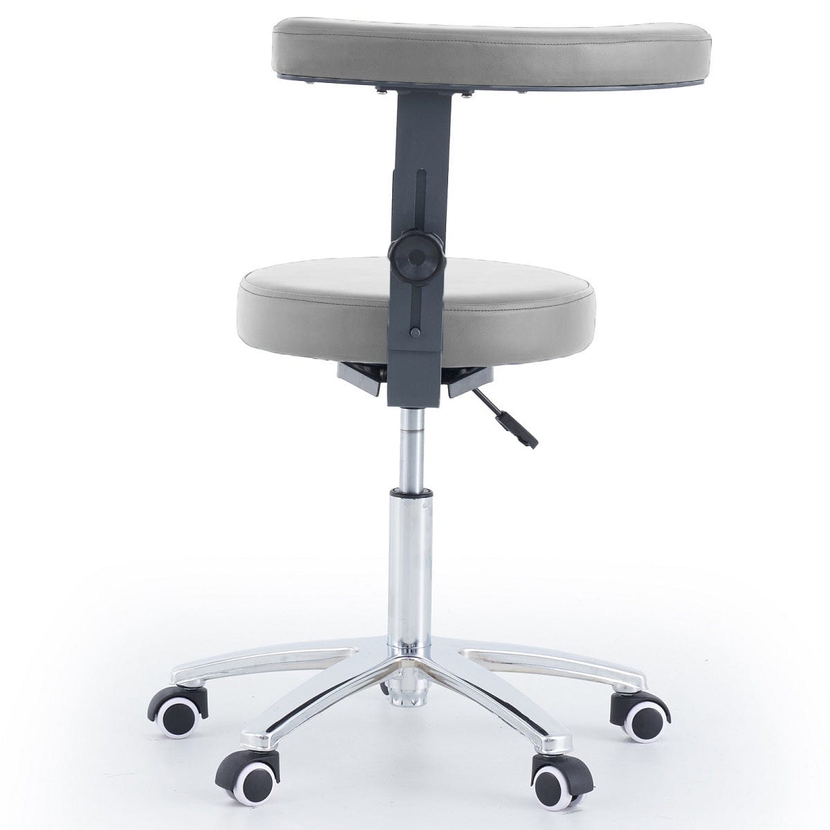 Round Stool With Armrest - Grey
