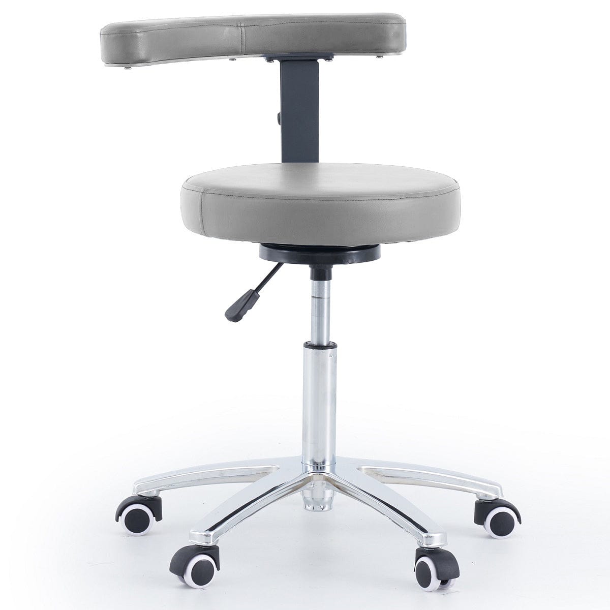 Round Stool With Armrest - Grey