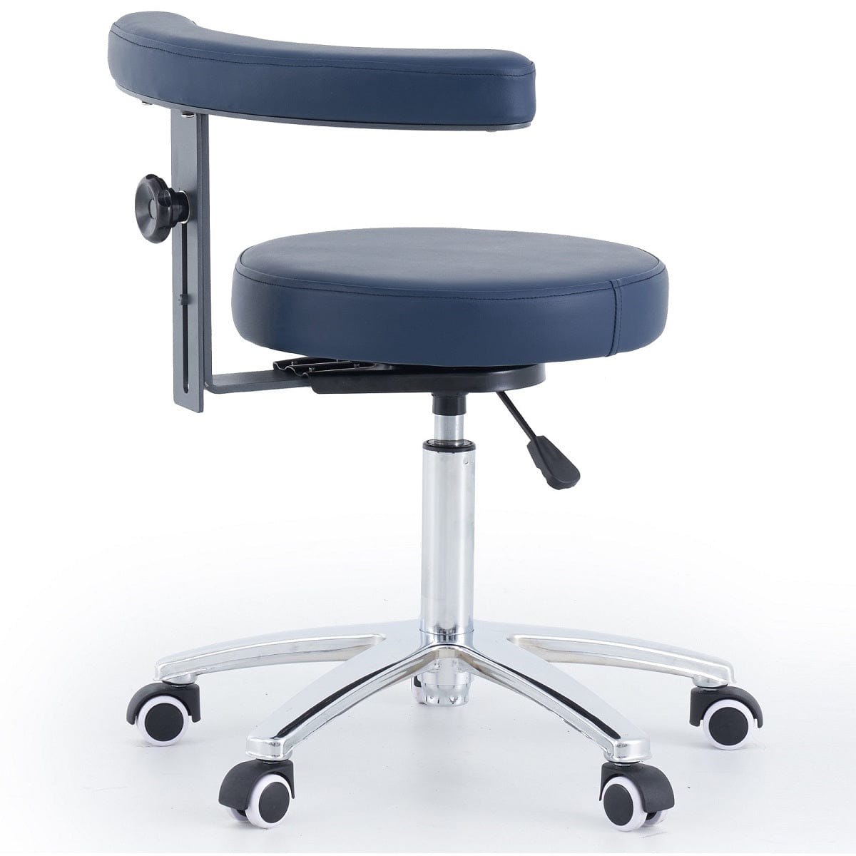 Round Stool With Armrest - Navy Blue