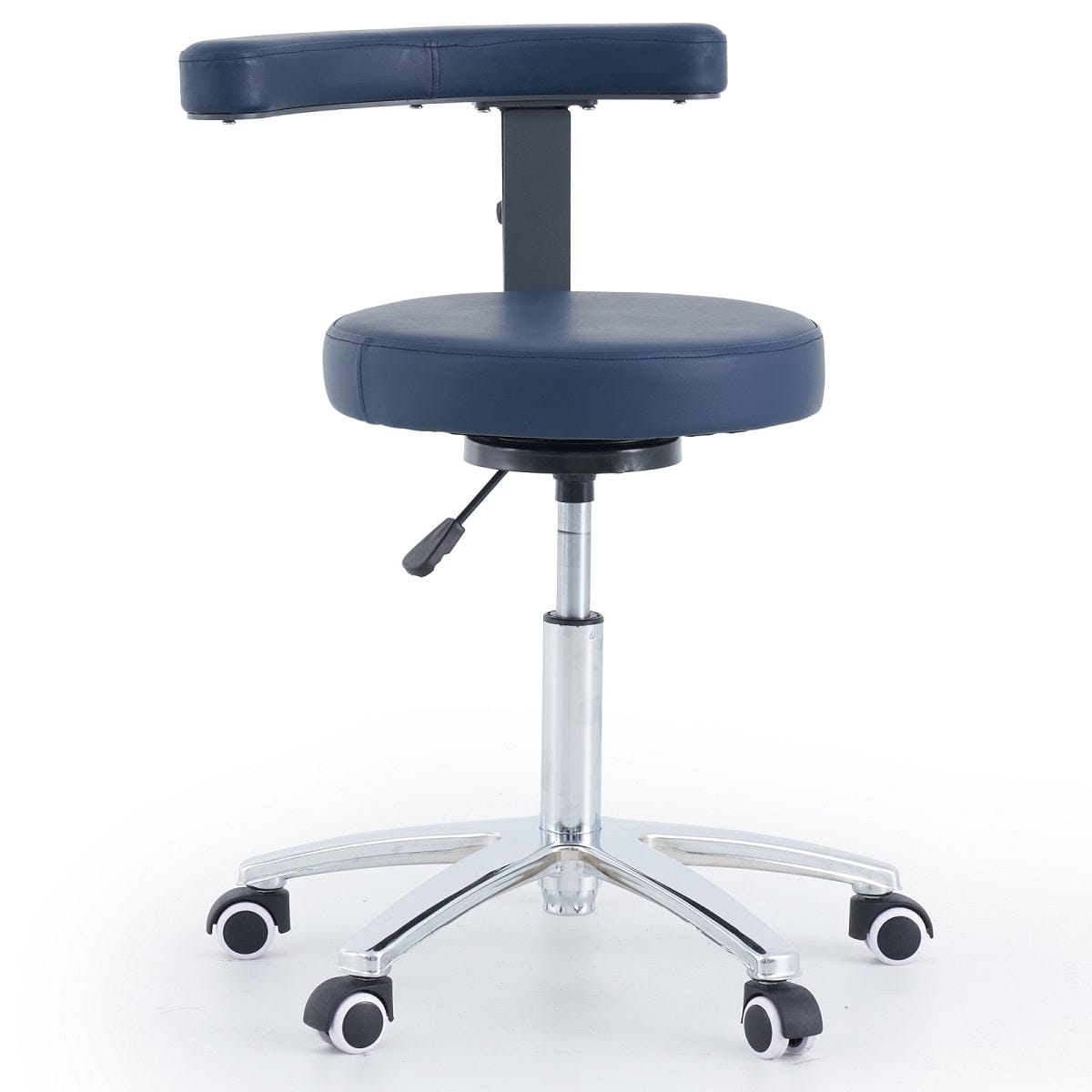 Round Stool With Armrest - Navy Blue