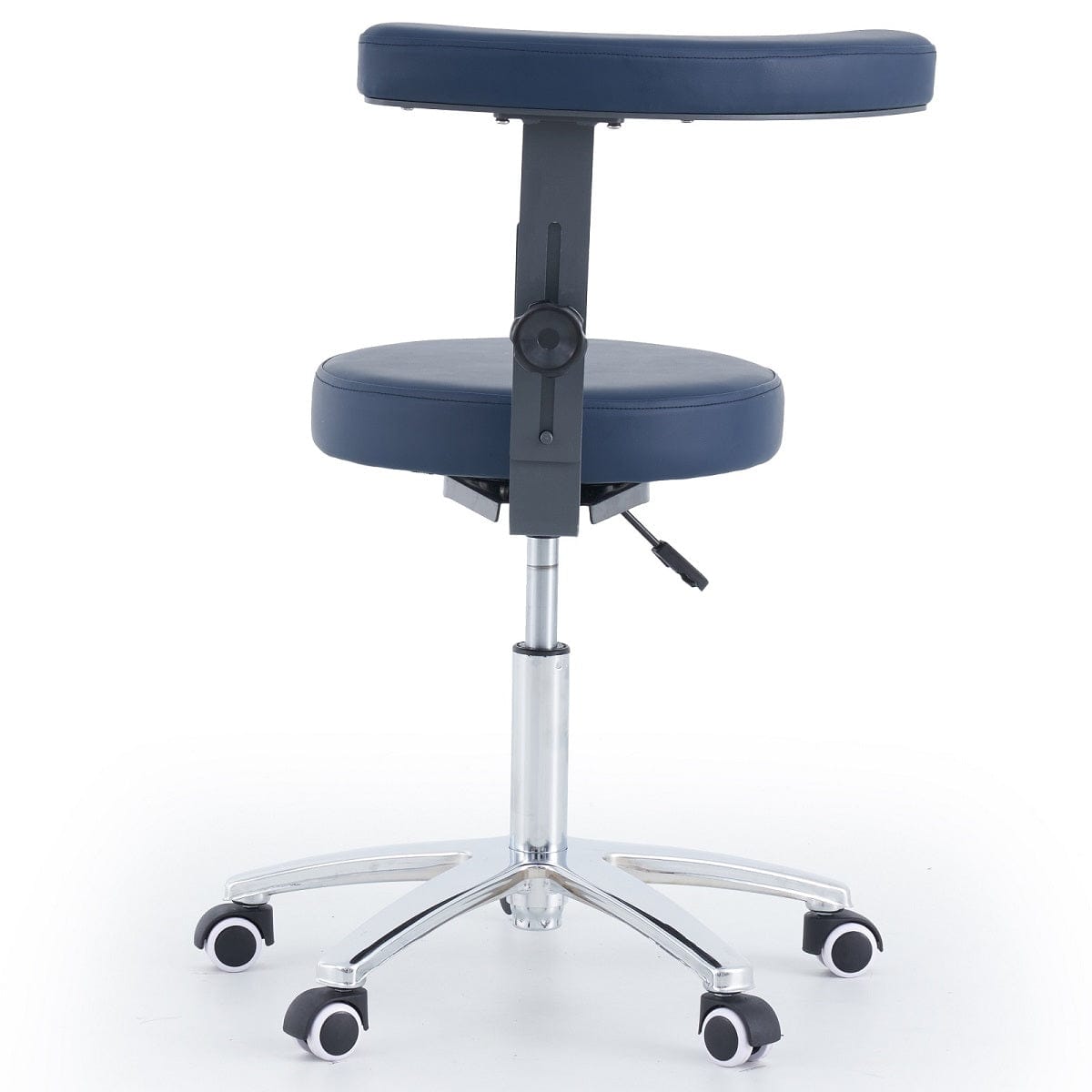 Round Stool With Armrest - Navy Blue