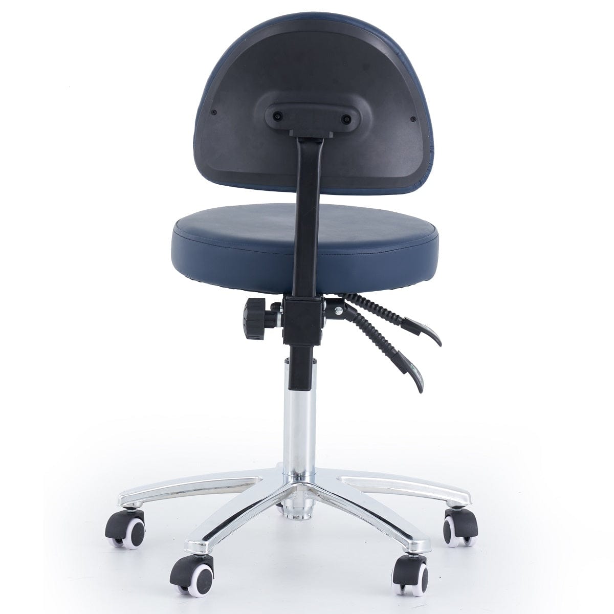 Round Stool With Backrest - Navy Blue