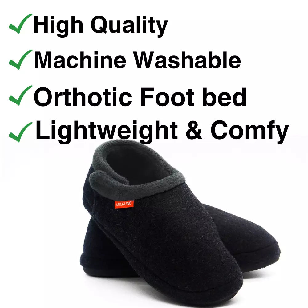 Archline Orthotic Slippers - Closed Charcoal