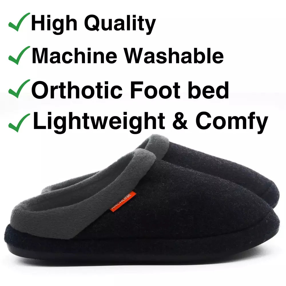 Archline Orthotic Slippers - Slip On Scuffs Charcoal