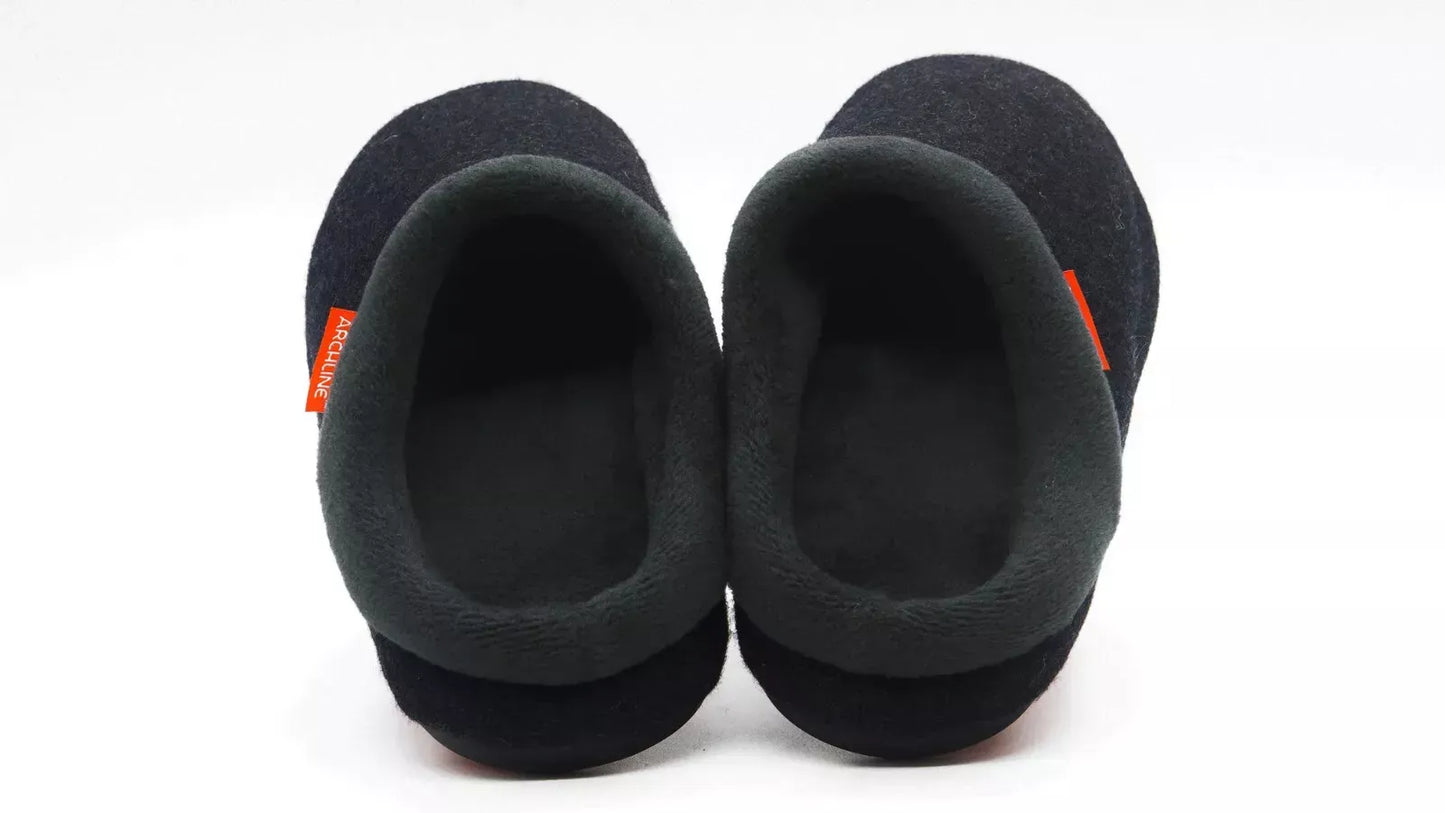 Archline Orthotic Slippers - Slip On Scuffs Charcoal