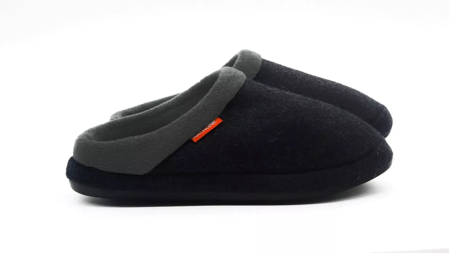 Archline Orthotic Slippers - Slip On Scuffs Charcoal