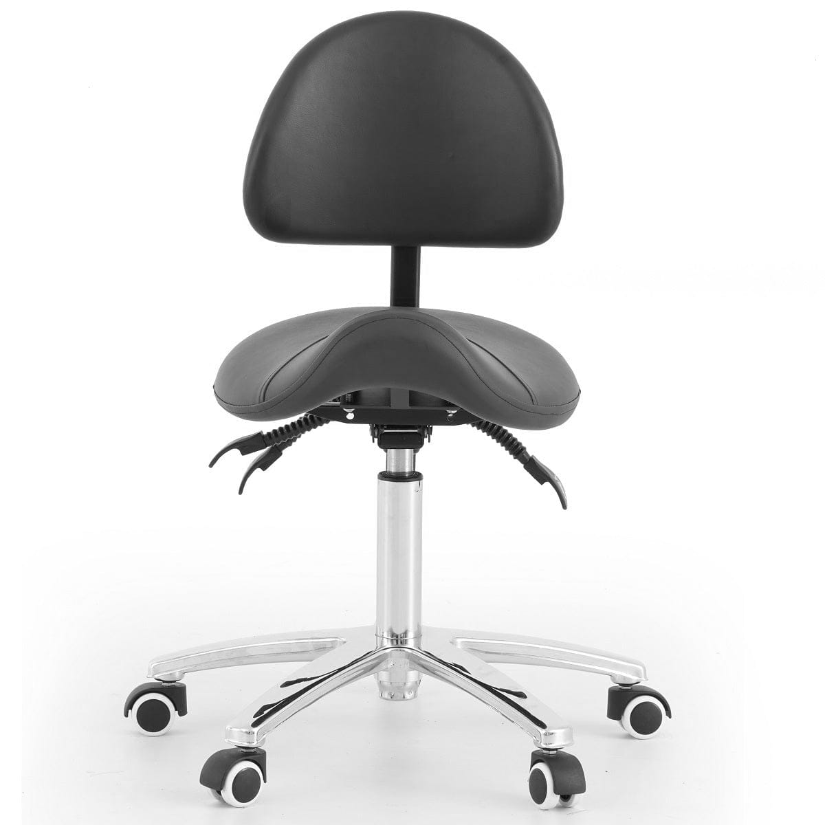 Saddle Stool With Backrest - Black