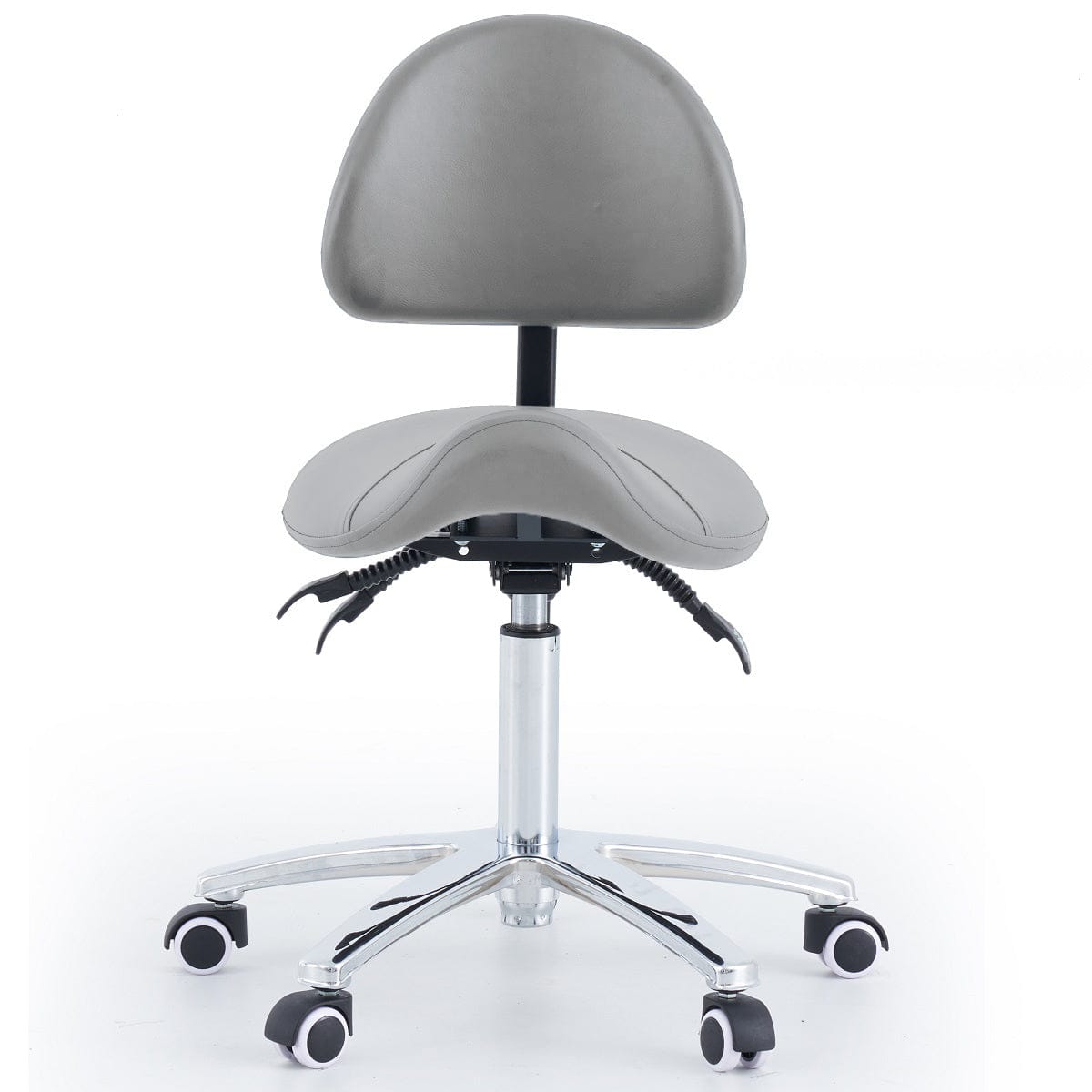 Saddle Stool With Backrest - Grey