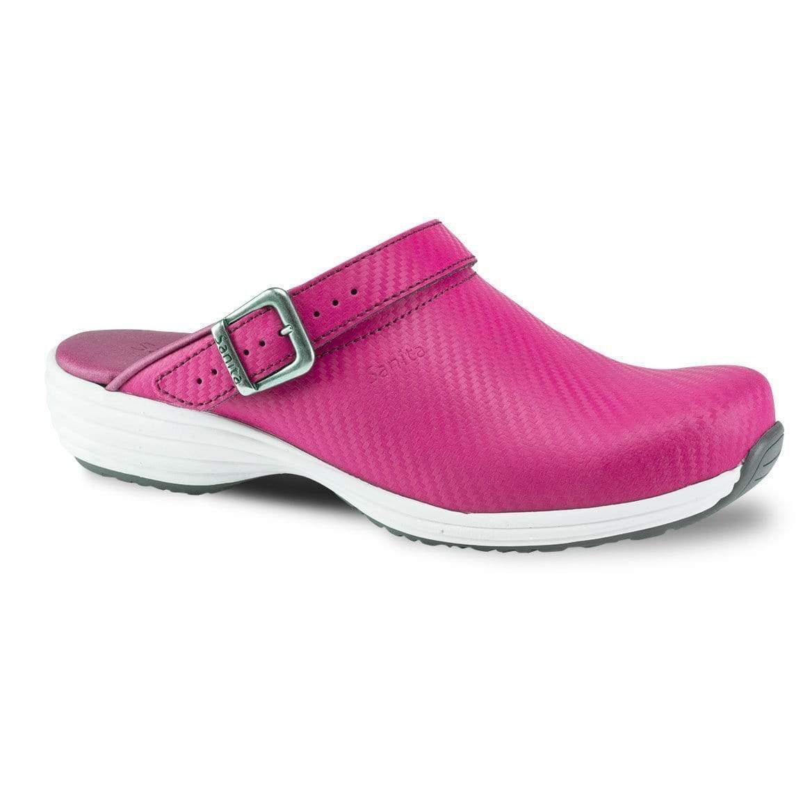 Sanita Clogs Clogs Sanita Wave Leather Clogs with Carbon Style Open Heel