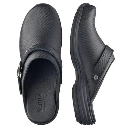Sanita Clogs Clogs Sanita Wave Leather Clogs with Carbon Style Open Heel