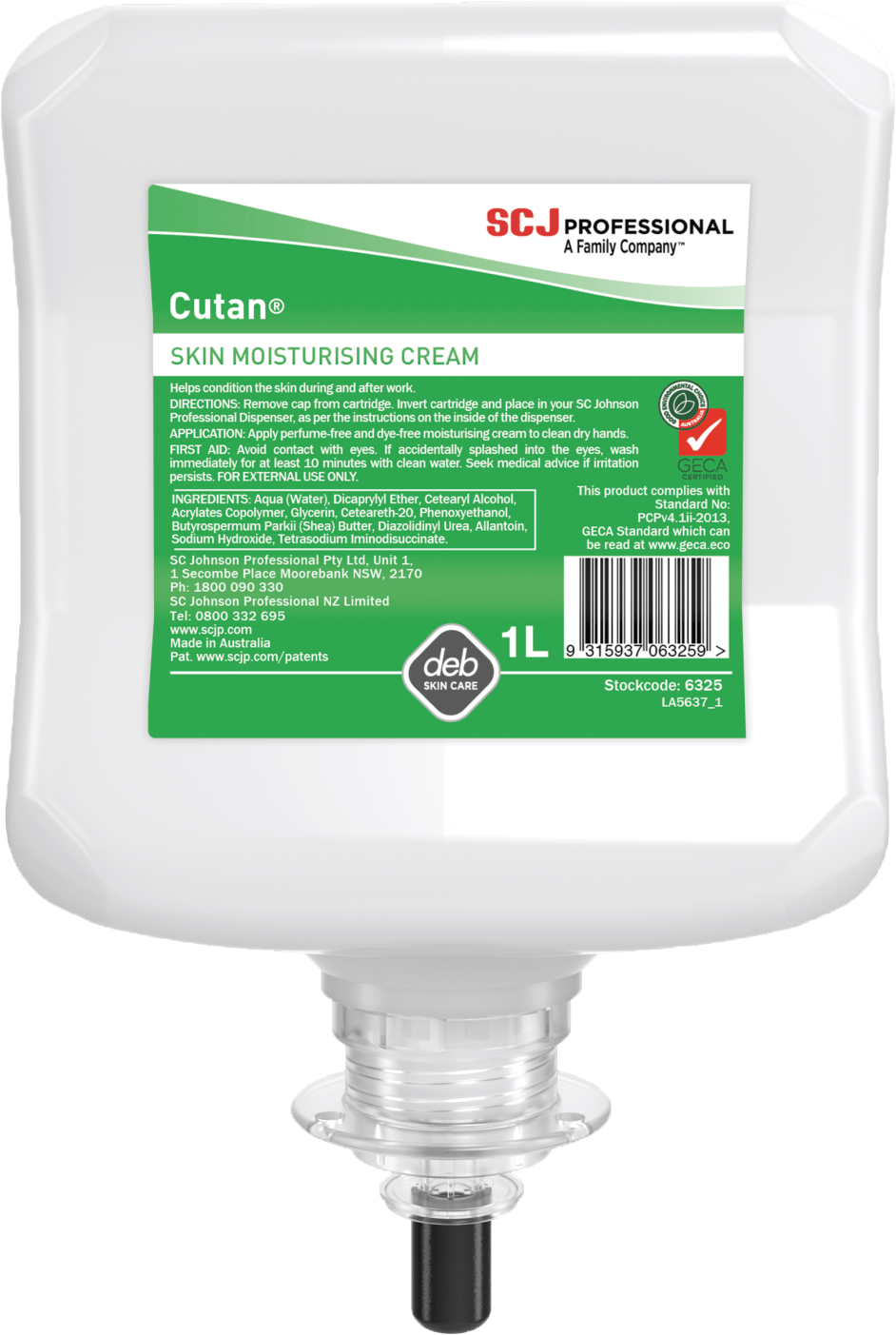 Sc Johnson Deb Skin Care Cutan Moisturising Cream 1000ml