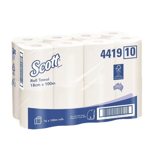 Scott Kitchen White Scott Hand Towel Roll White 18cmx100m