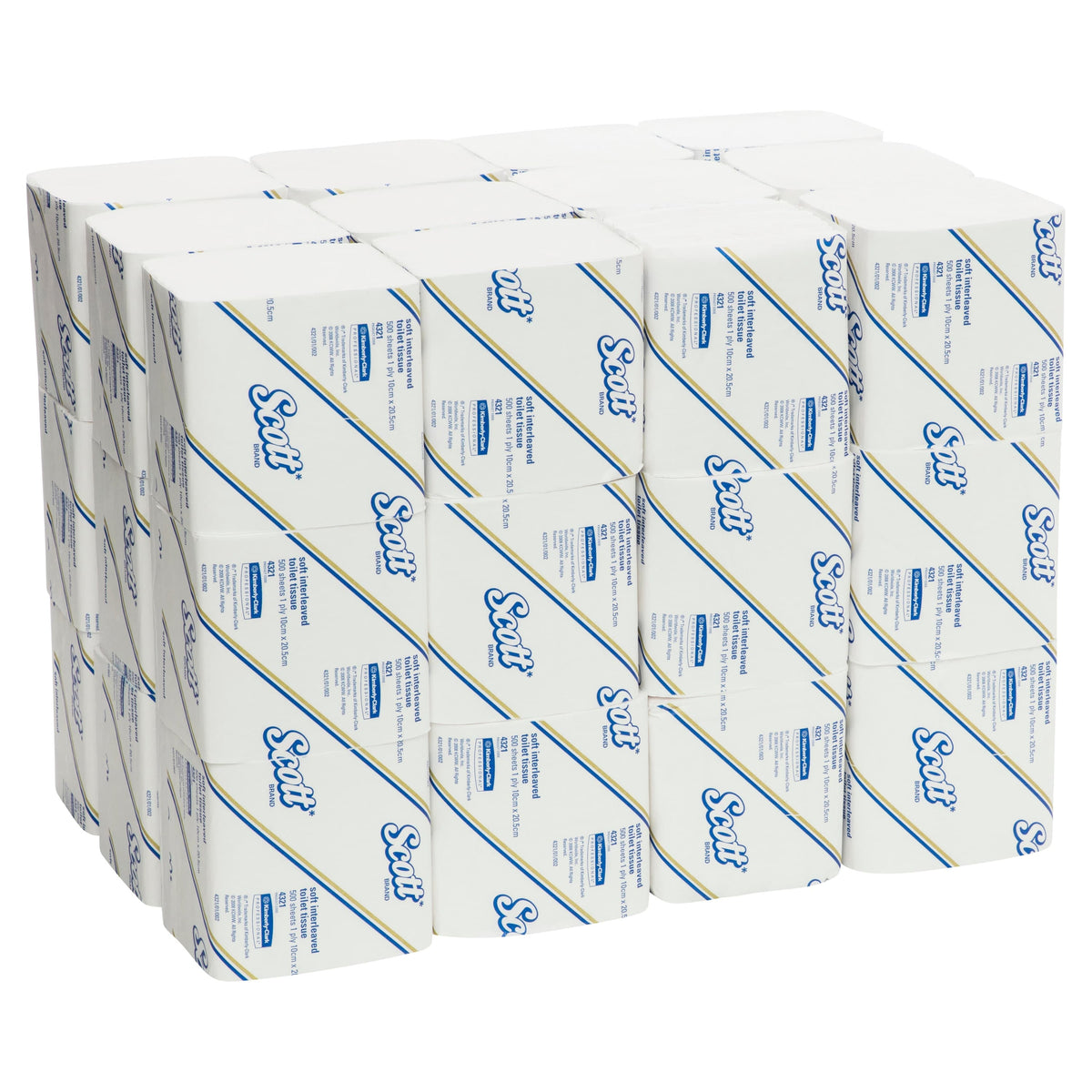 SCOTT Soft Interleaved Toilet Tissue (4321), Folded Toilet Paper, White