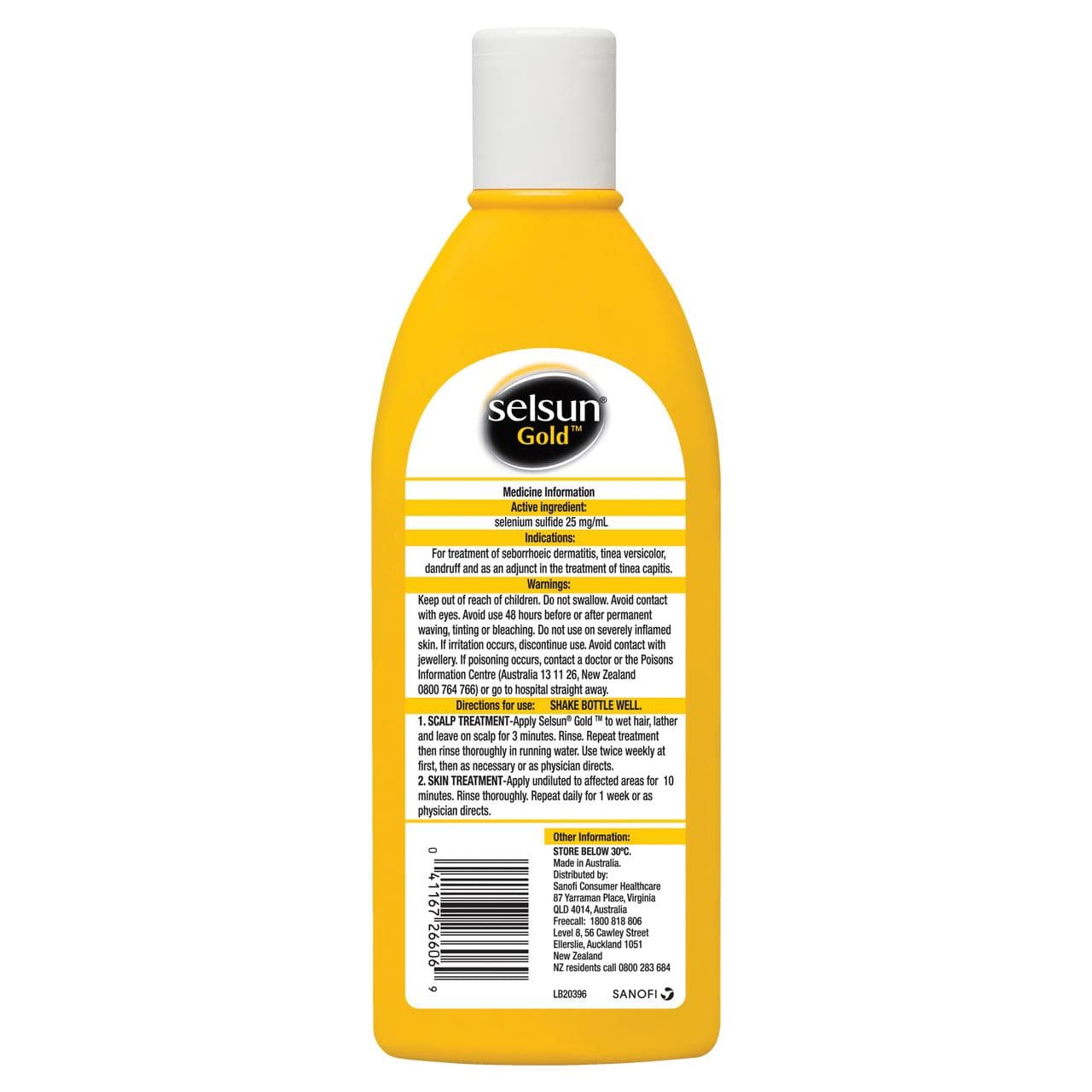 PIM-BUN Shampoos Selsun Gold Dandruff Treatment, 375 mL, Selenium Sulfide 2.5%