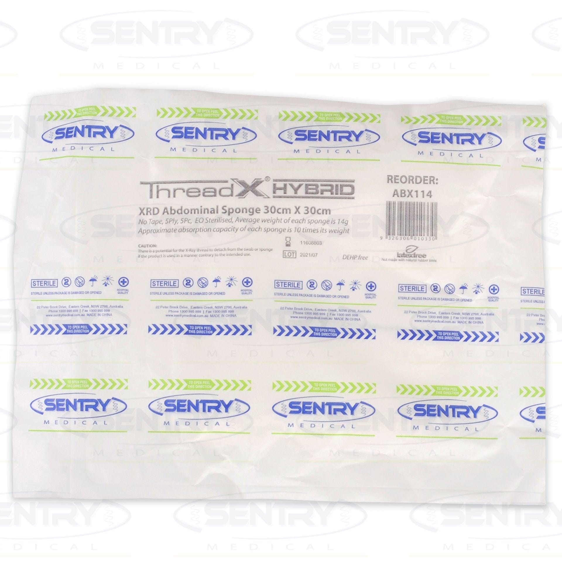Thread Line Sponge Sentry ThreadX Hybrid XRD Abdominal Sponge 5ply – Medshop Australia