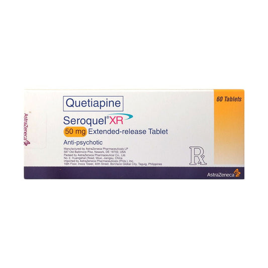 AstraZeneca Antipsychotics Seroquel XR 50mg Quetiapine Fumarate Extended Release Tablets